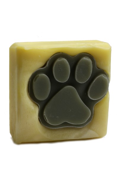 Seife im Quadrat U6 Black Paw 1 / Hundeseife